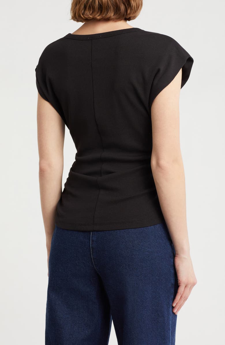 INDUSTRY REPUBLIC CLOTHING Ruched Side Ribbed Muscle Tank, Alternate, color, Black