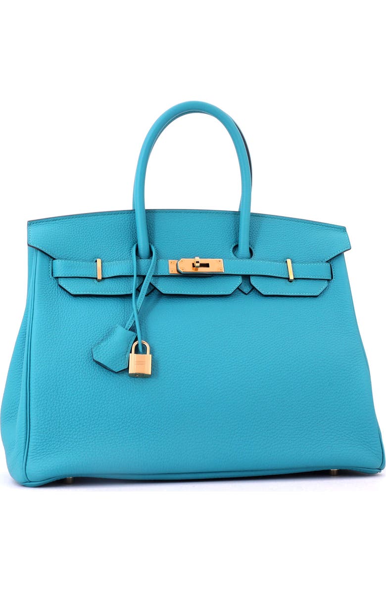 Pre-Owned Hermes Birkin Handbag Blue Togo with Gold Hardware 35, Alternate, color, Turquoise