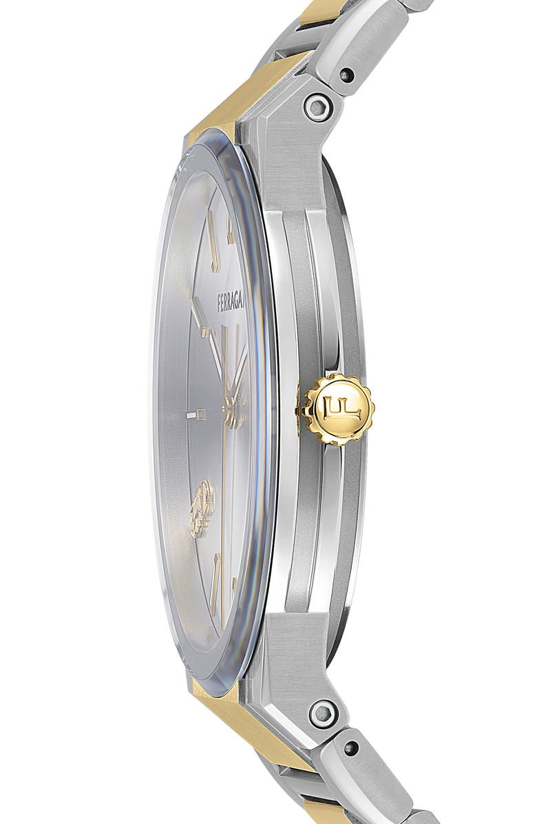 FERRAGAMO Infinity Sapphire Bracelet Watch, 41mm, Alternate, color, Two Tone