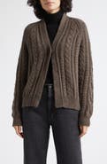 Johnstons of Elgin Mabel Cable Stitch Cashmere V-Neck Cardigan