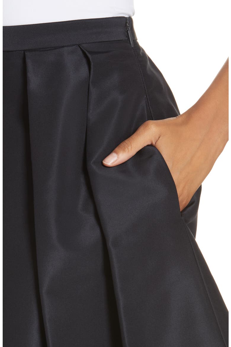 Silk Faille Full Skirt, Alternate, color, DARK NAVY