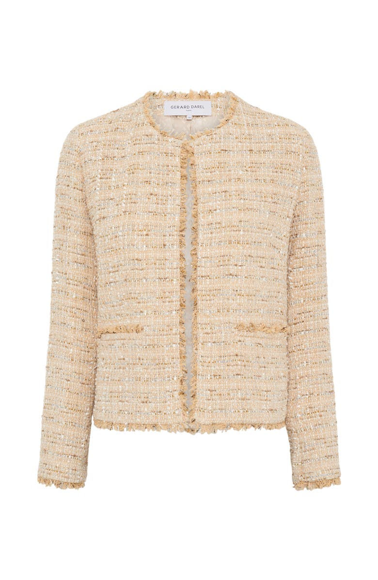 GERARD DAREL Talea Tweed Jacket, Alternate, color, Beige
