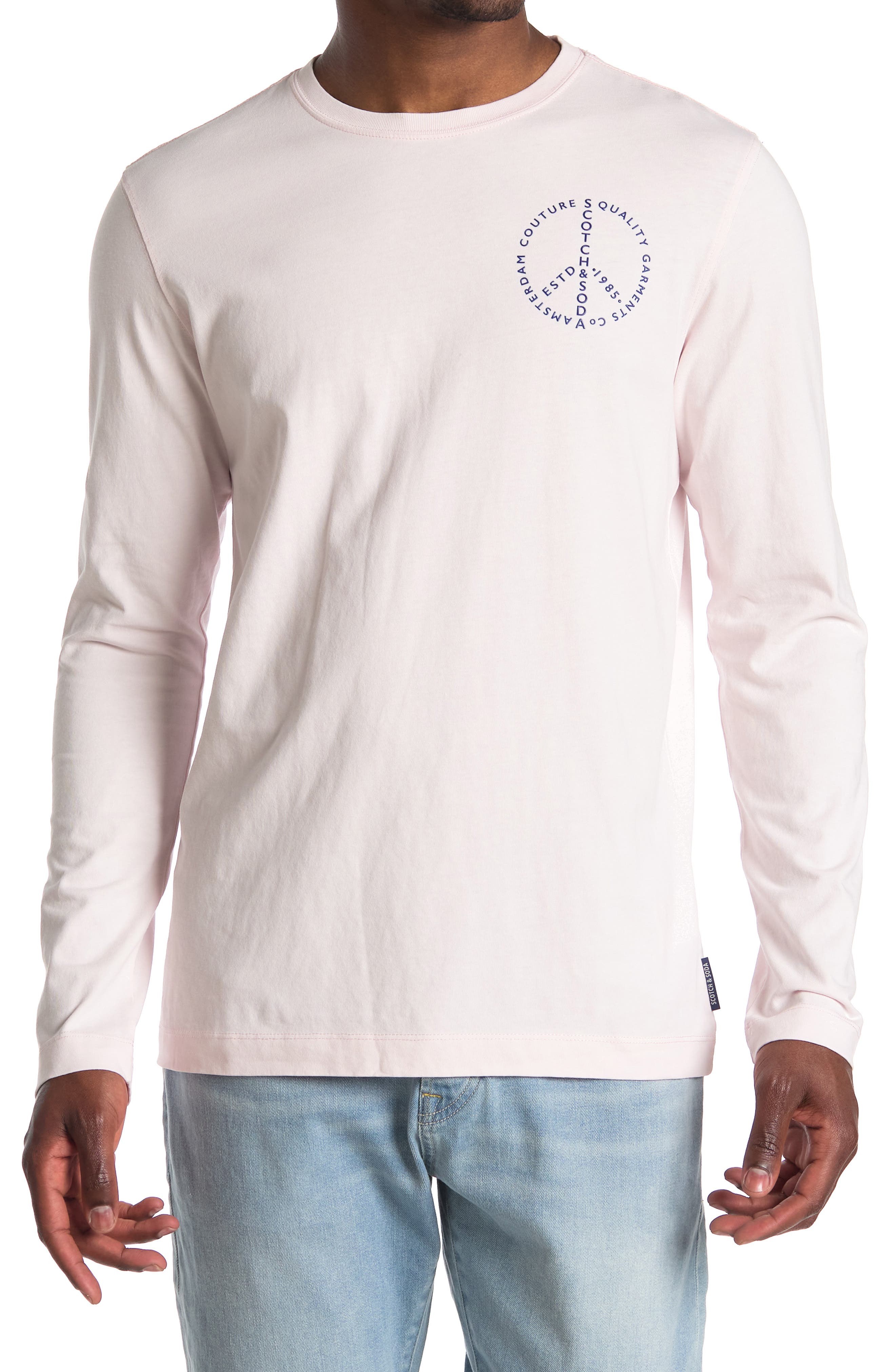 Scotch & Soda Organic Cotton Long Sleeve Peace Tee | Nordstromrack