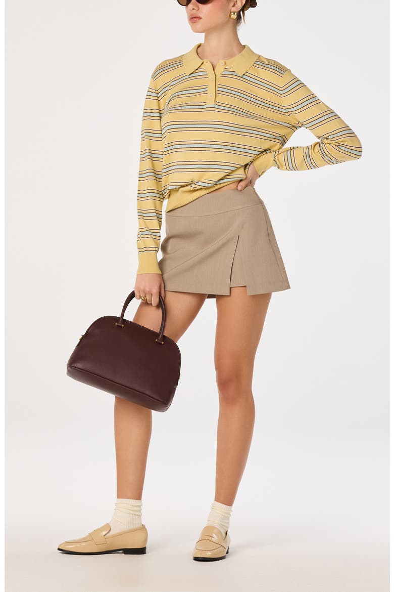 Dora Polo Sweater, Alternate, color, YELLOW STRIPE