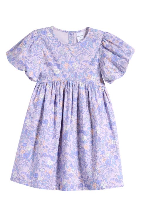 Kids' Print Cotton Puff Sleeve Dress (Toddler, Little Kid & Big Kid)