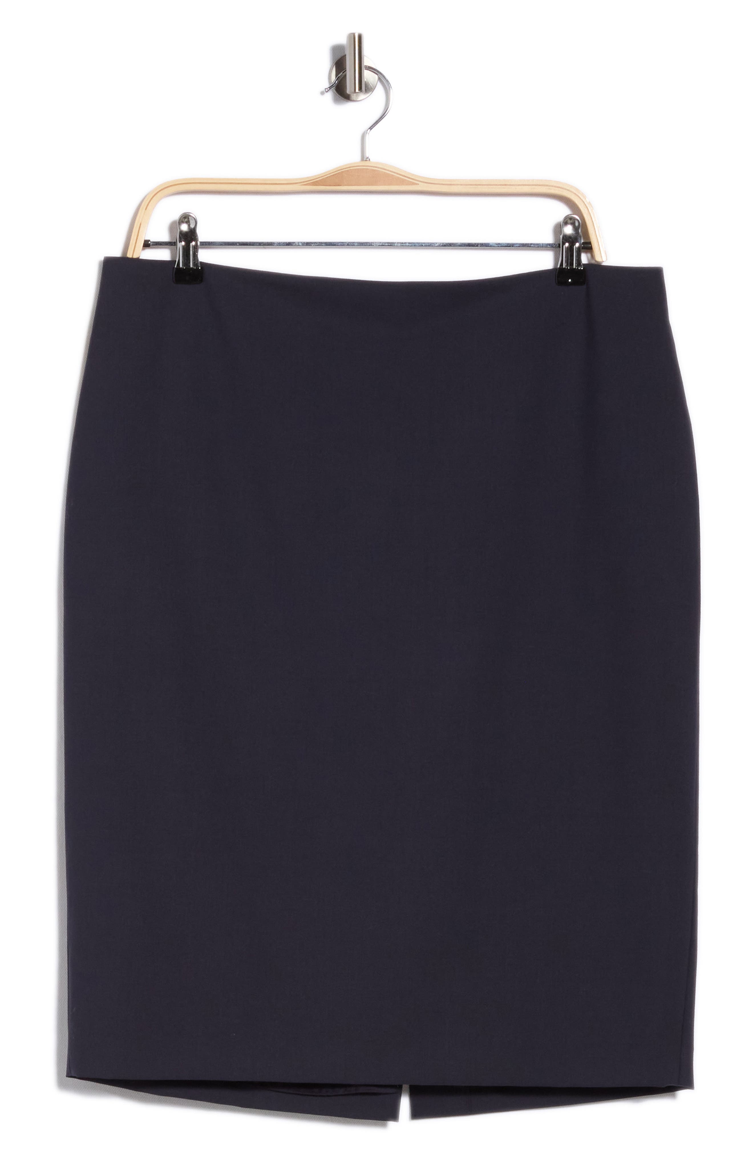 Skinny Wool Blend Pencil Skirt