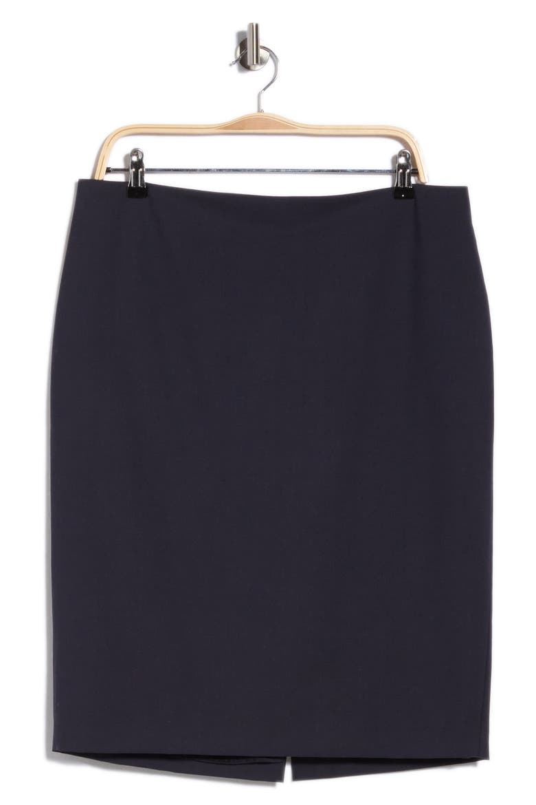 Skinny Wool Blend Pencil Skirt, Main, color, NAVY