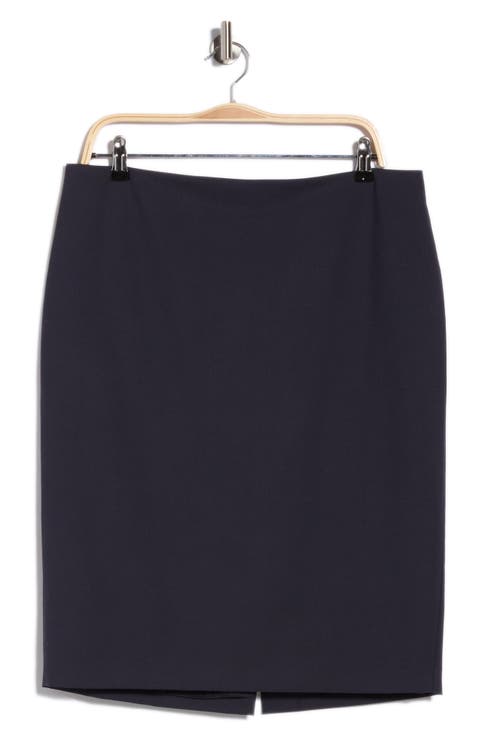 Skinny Wool Blend Pencil Skirt