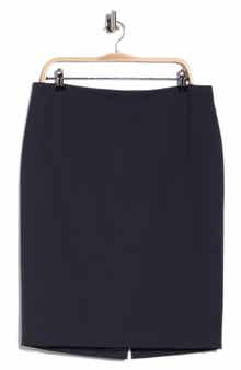 Skinny Wool Blend Pencil Skirt