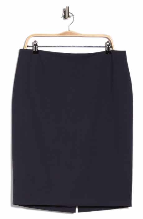 Skinny Wool Blend Pencil Skirt