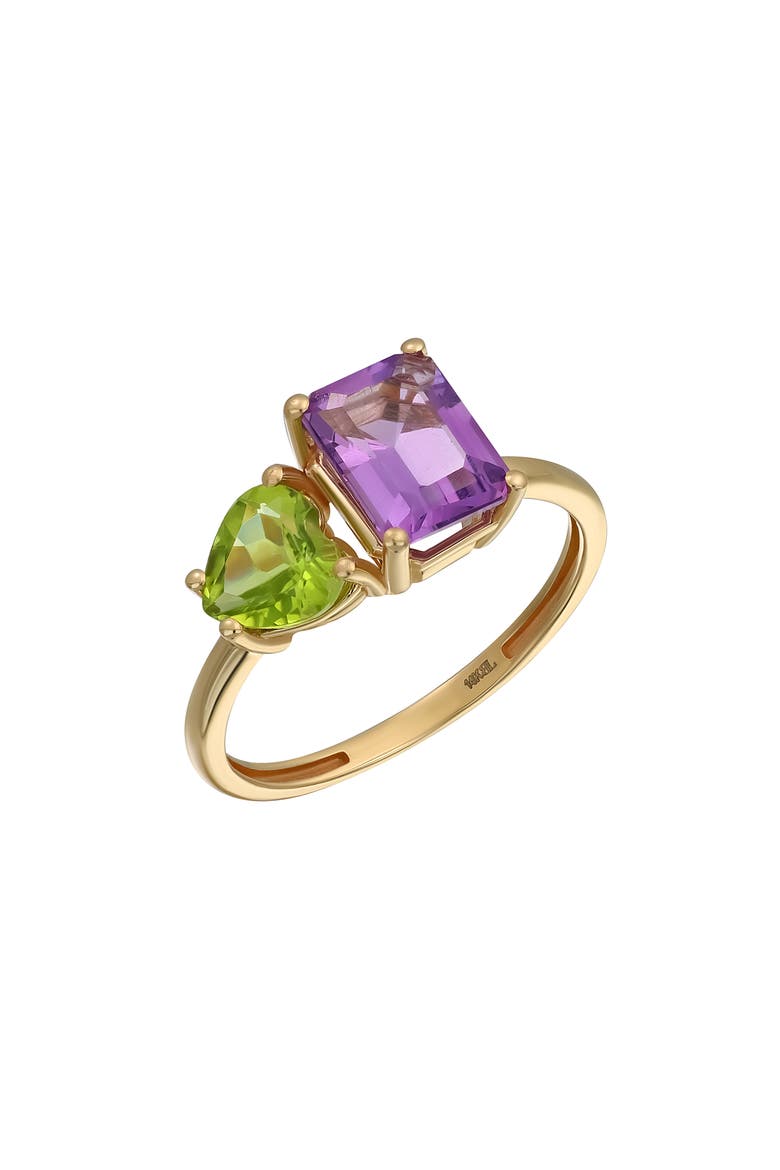 14K Gold Amethyst & Peridot Ring (Nordstrom Exclusive), Main, color, 14K YELLOW GOLD