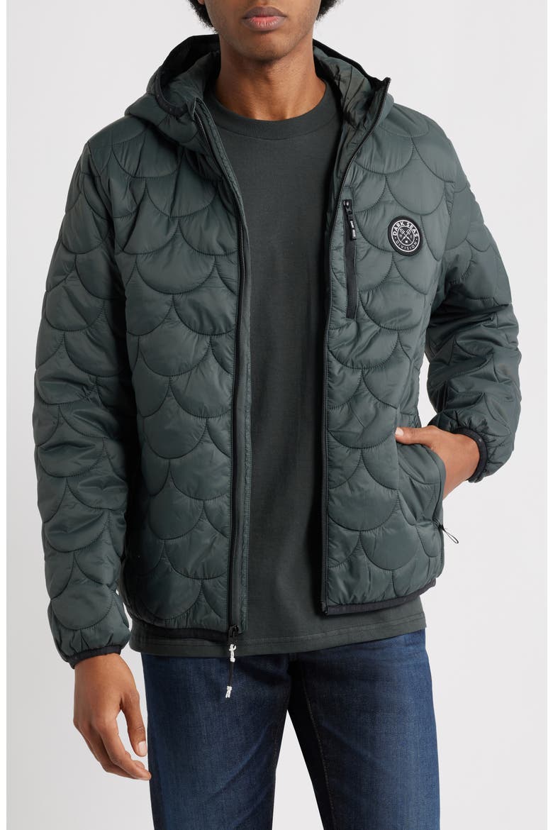 Trabuco Hooded Puffer Jacket, Main, color, GREEN