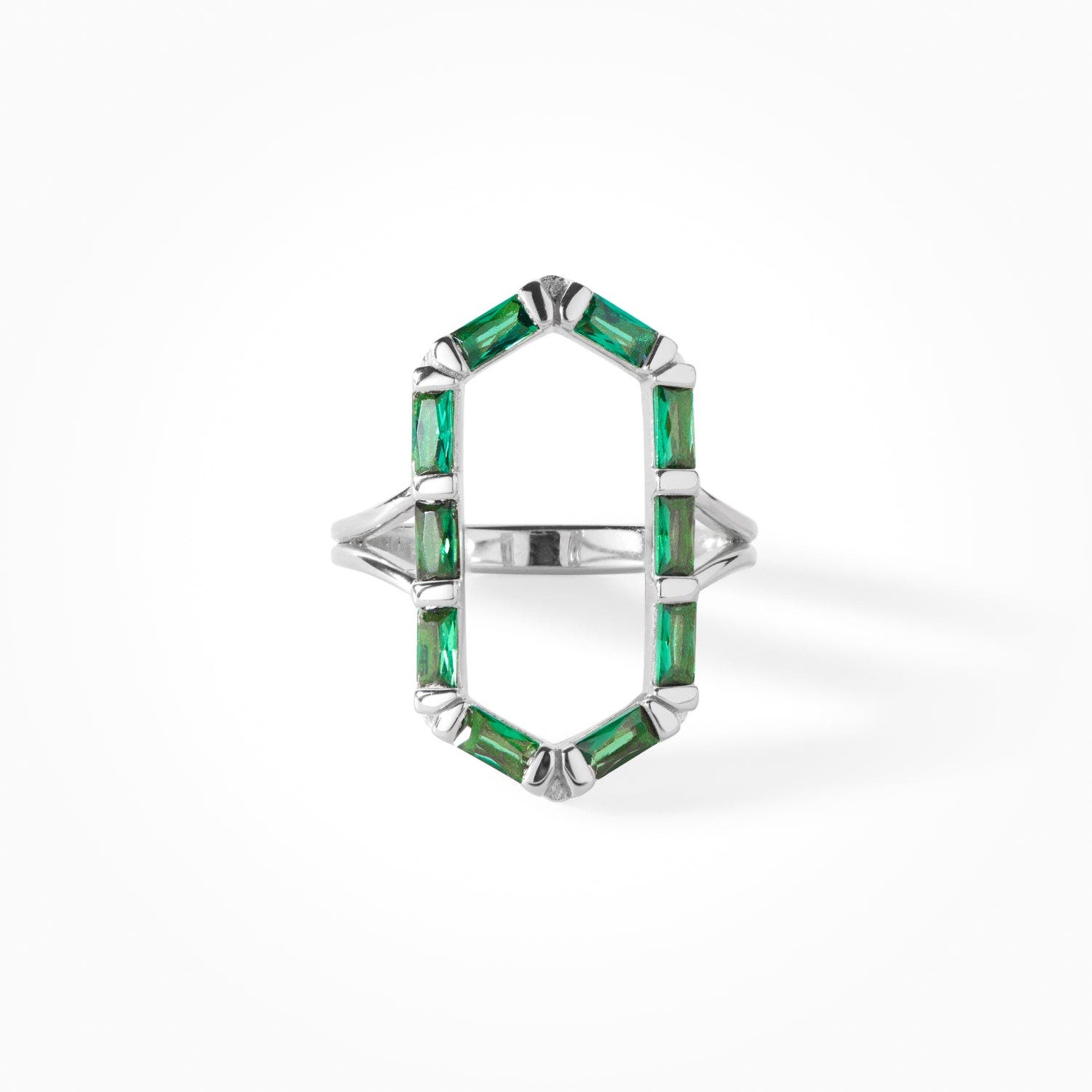 Sterling Silver/Emerald CZ