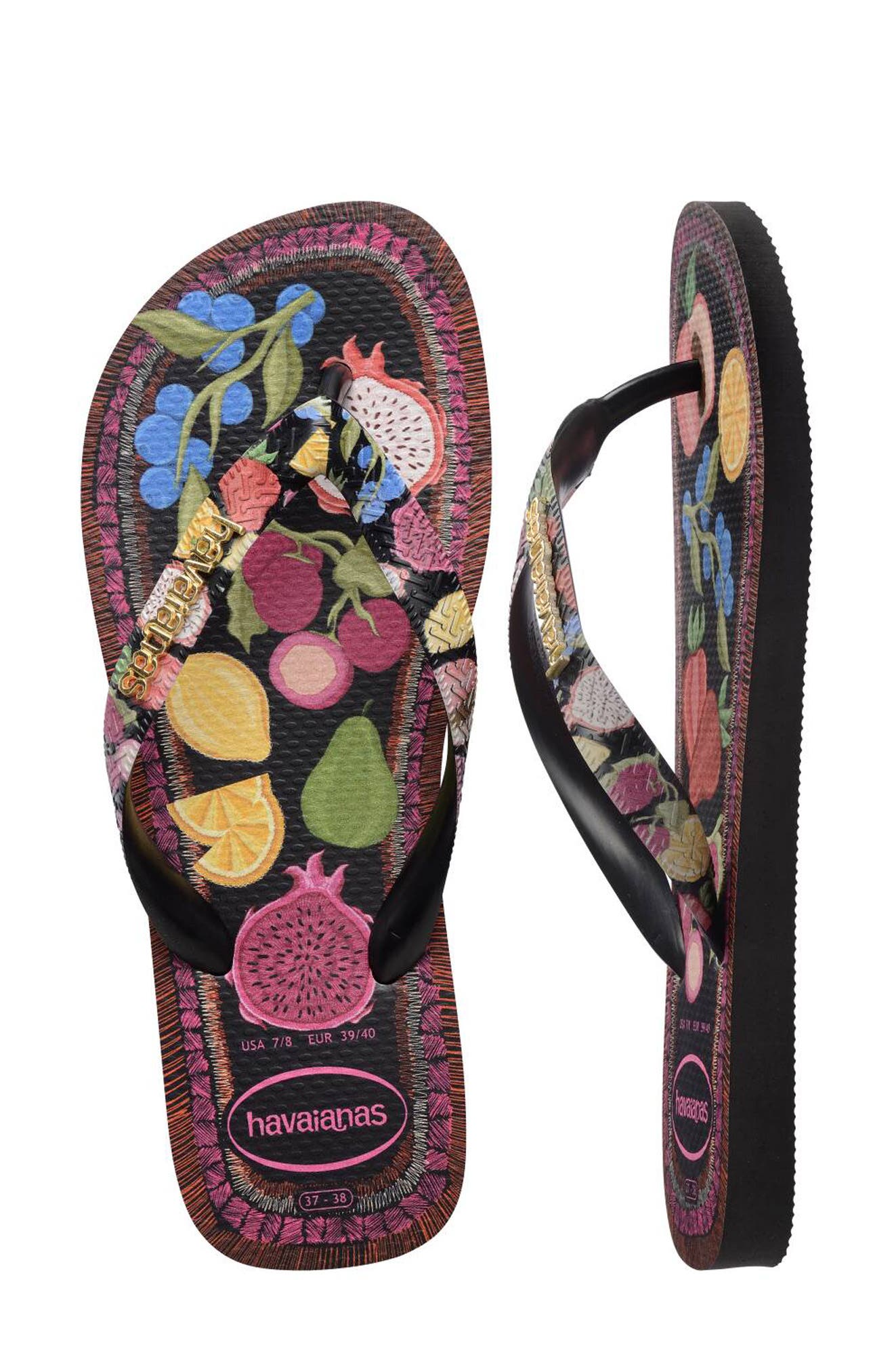 Havaianas Top Tropicalia Vibes II Flip Flop, Alternate, color, Black