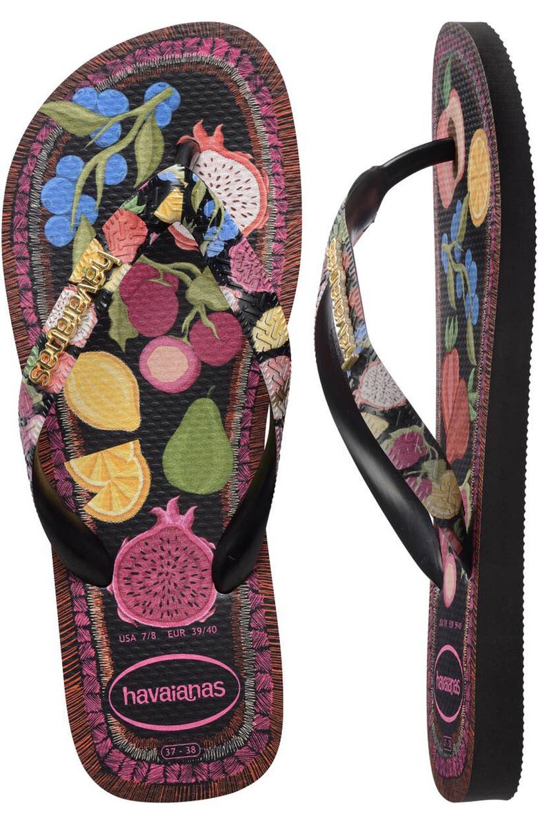 Havaianas Top Tropicalia Vibes II Flip Flop, Alternate, color, Black