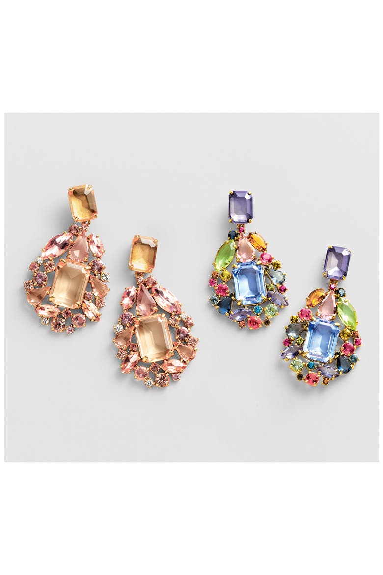 Cluster Drop Stone Earrings, Alternate, color, CRYSTAL