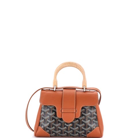 Saigon Top Handle Bag Coated Canvas with Leather Mini