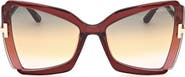 TOM FORD Gia 63mm Oversize Butterfly Sunglasses