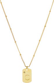 Panacea Initial Tag Pendant Necklace