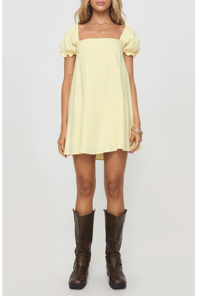 Beyond Linen Blend Minidress, Main, color, YELLOW