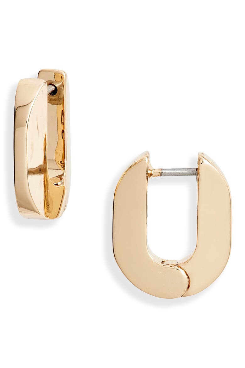 Teeni Toni Link Hoop Earrings, Main, color, HIGH POLISH GOLD