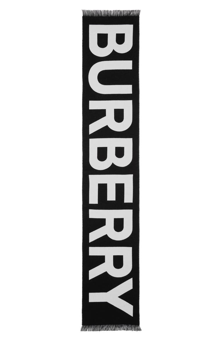 Burberry Core Wool Football Scarf, Alternate, color,