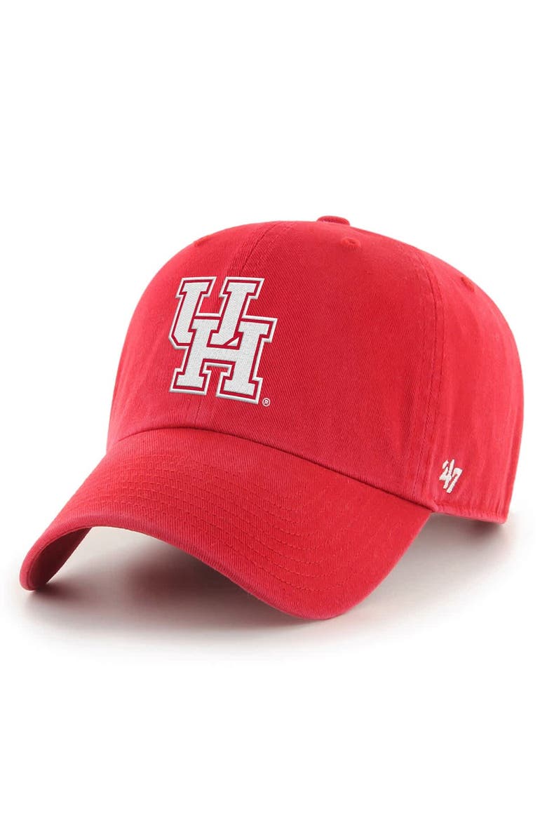 '47 Men's '47 Red Houston Cougars 2025 NCAA Men's Basketball Tournament March Madness Final Four Clean Up Adjustable Hat, Alternate, color, 