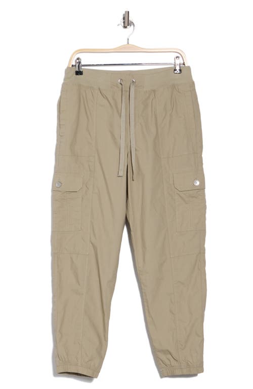 Dkny Ribbed Drawstring Waist Cargo Joggers In Vintage Khaki