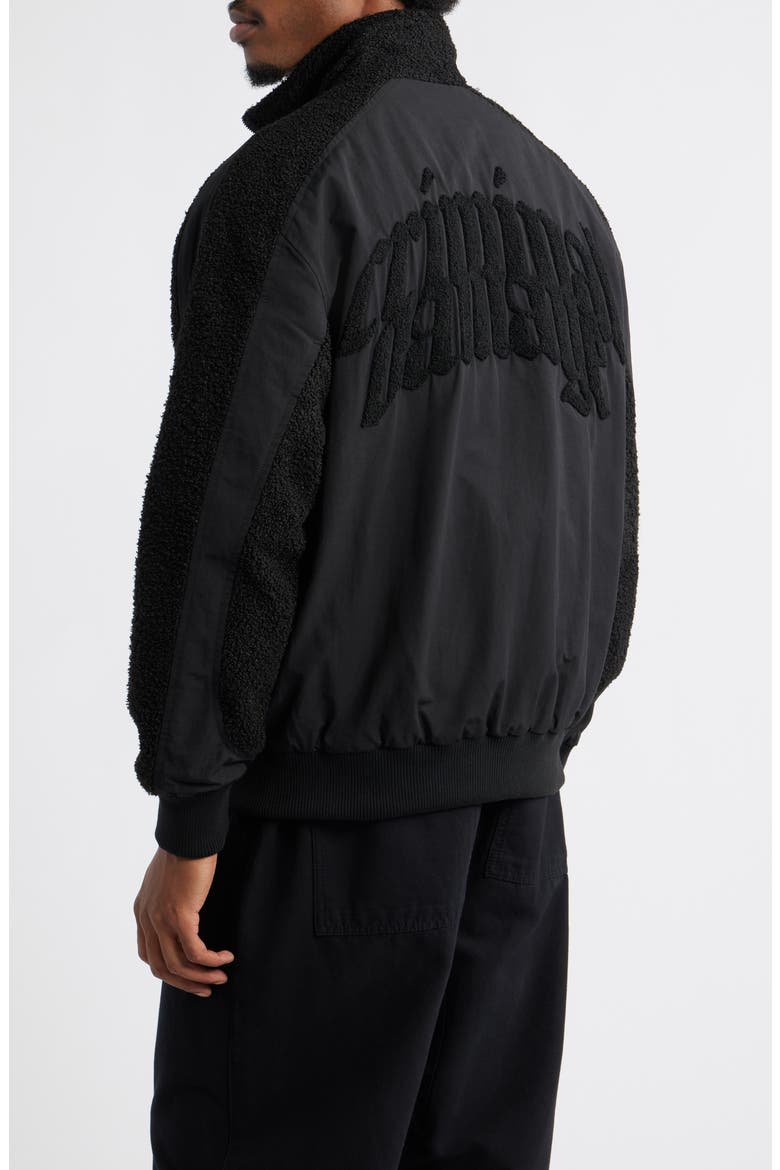 High Pile Fleece Track Jacket, Alternate, color, BLACK