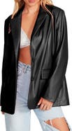 Steve Madden Faux Leather Boyfriend Blazer