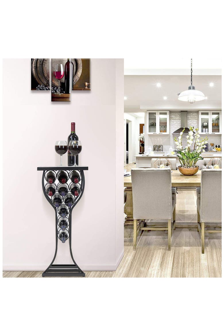 Metal & Marble Wine Holder Side Table, Alternate, color, NO COLOR