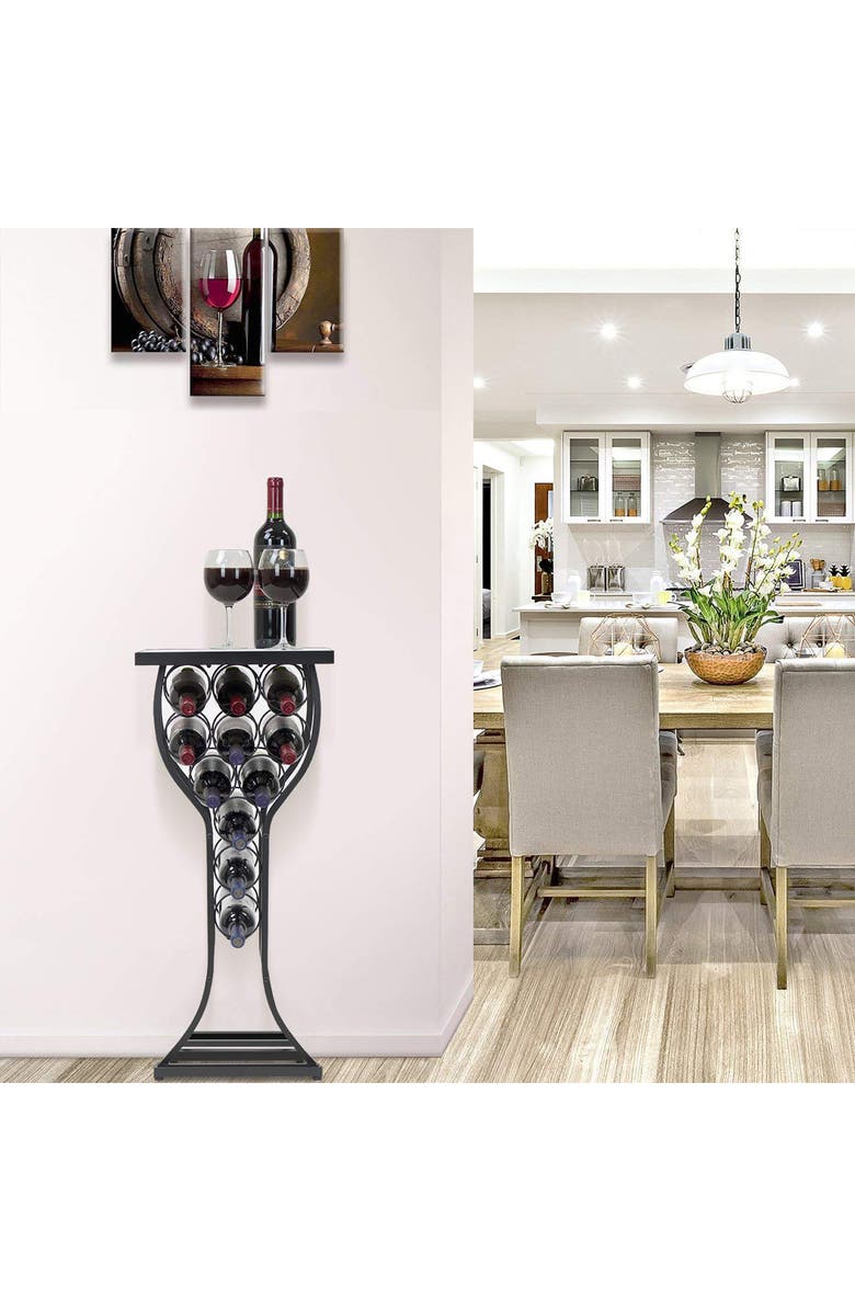 SORBUS Metal & Marble Wine Holder Side Table, Alternate, color, 