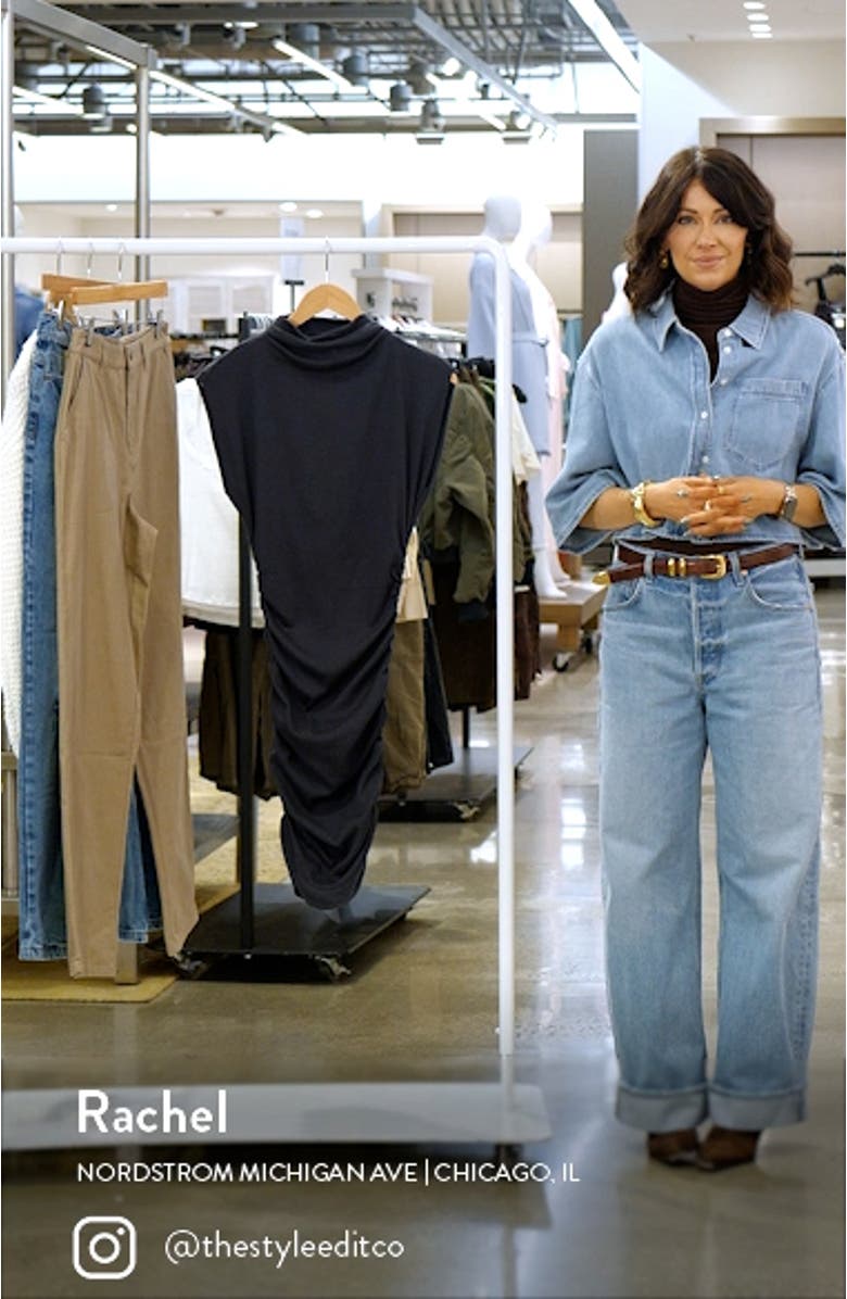 Gia Power Shoulder Mock Neck Dress, sales video thumbnail