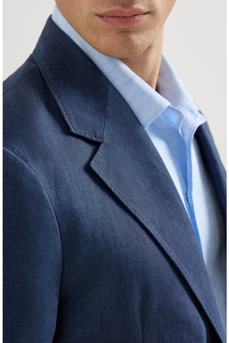 Linen deconstructed blazer, Alternate, color, Navy Blue