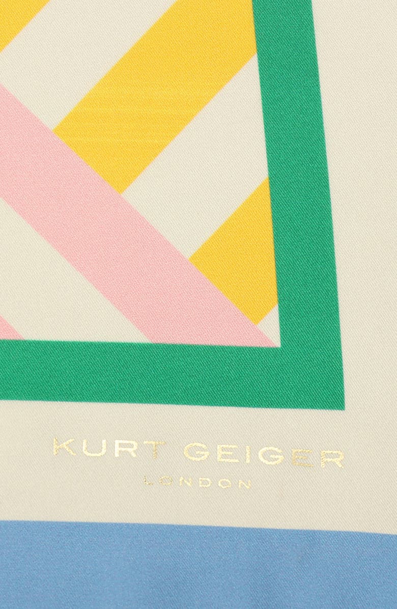 Kurt Geiger London Herringbone Mixed Strip Square Silk Scarf, Alternate, color, 