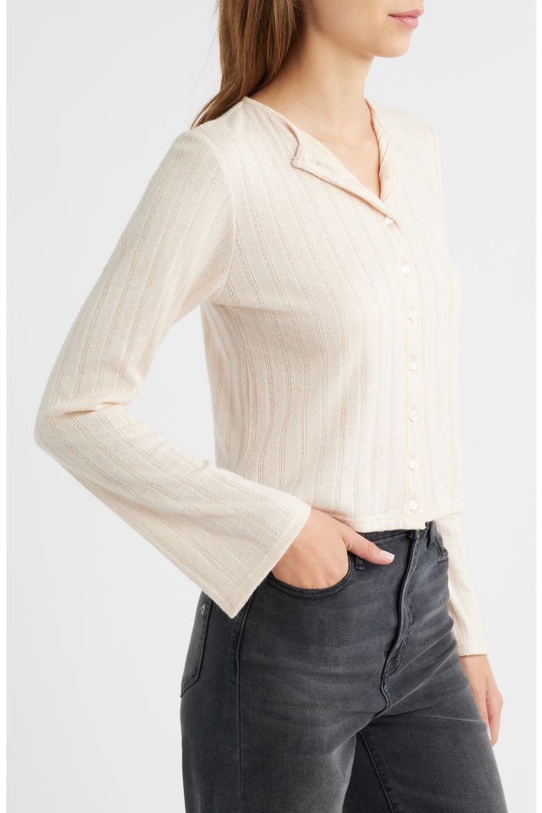 Jackie Cashmere Blend Cardigan, Alternate, color, TAN IVORY