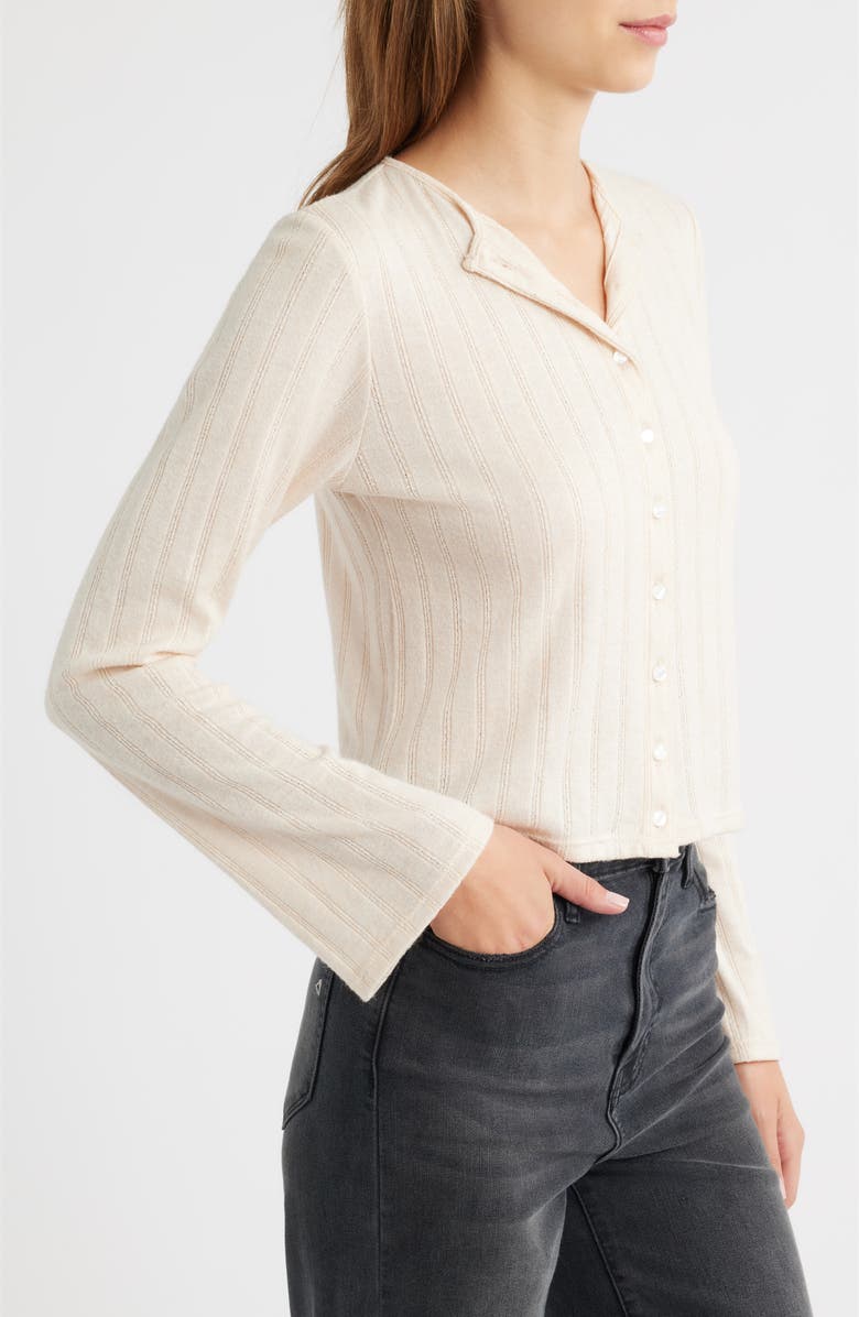 Bella Venice Jackie Cashmere Blend Cardigan, Alternate, color, Tan Ivory