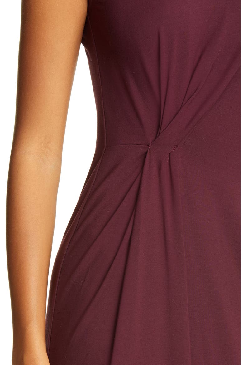 Gathered Sleeveless Dress, Alternate, color, BORDEAUX