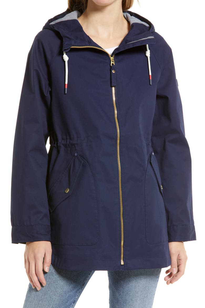 Shoreside Waterproof Hooded Raincoat, Alternate, color, FRENCH NAVY