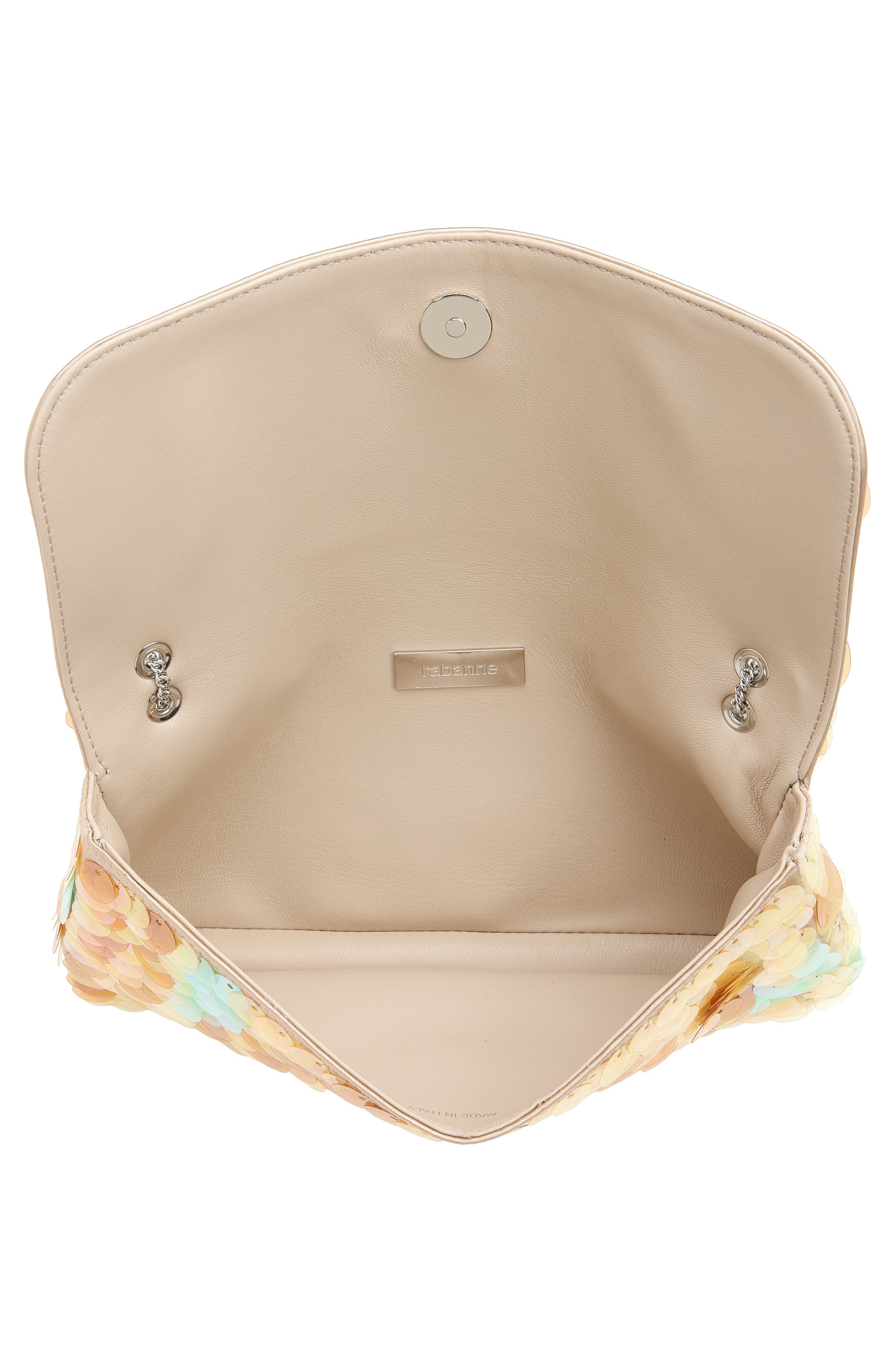 Rabanne Sparkle Baguette, Alternate, color, Peach/ Silver