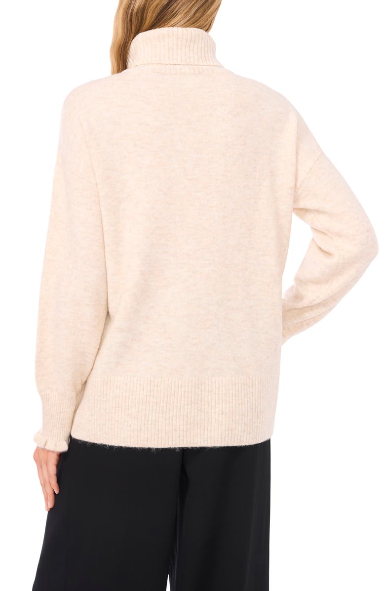 CeCe Bow Detail Turtleneck Sweater, Alternate, color, Malted