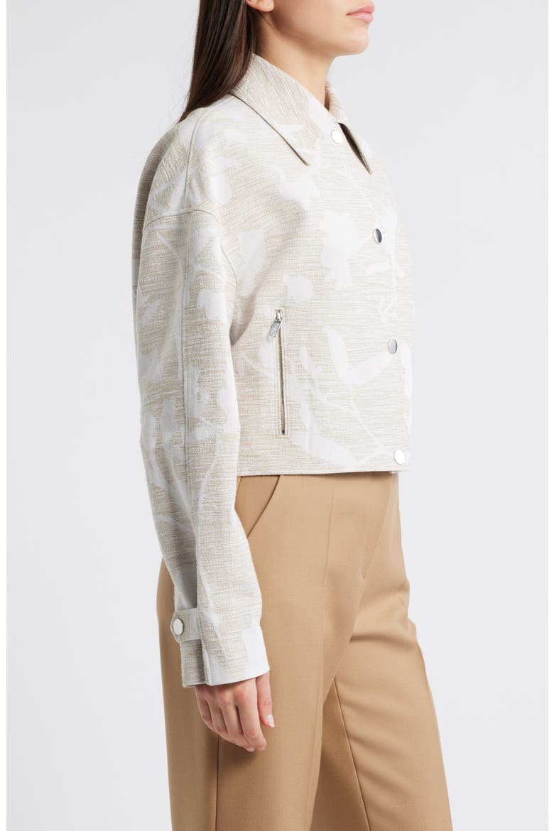 Jarlota Floral Jacquard Jacket, Alternate, color, LIGHT BEIGE