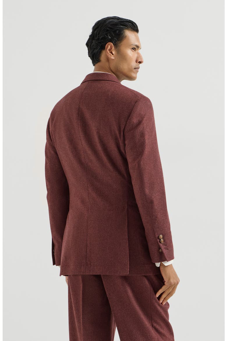 Virgin wool and cashmere flannel Cavallo Tailor blazer, Alternate, color, Burned