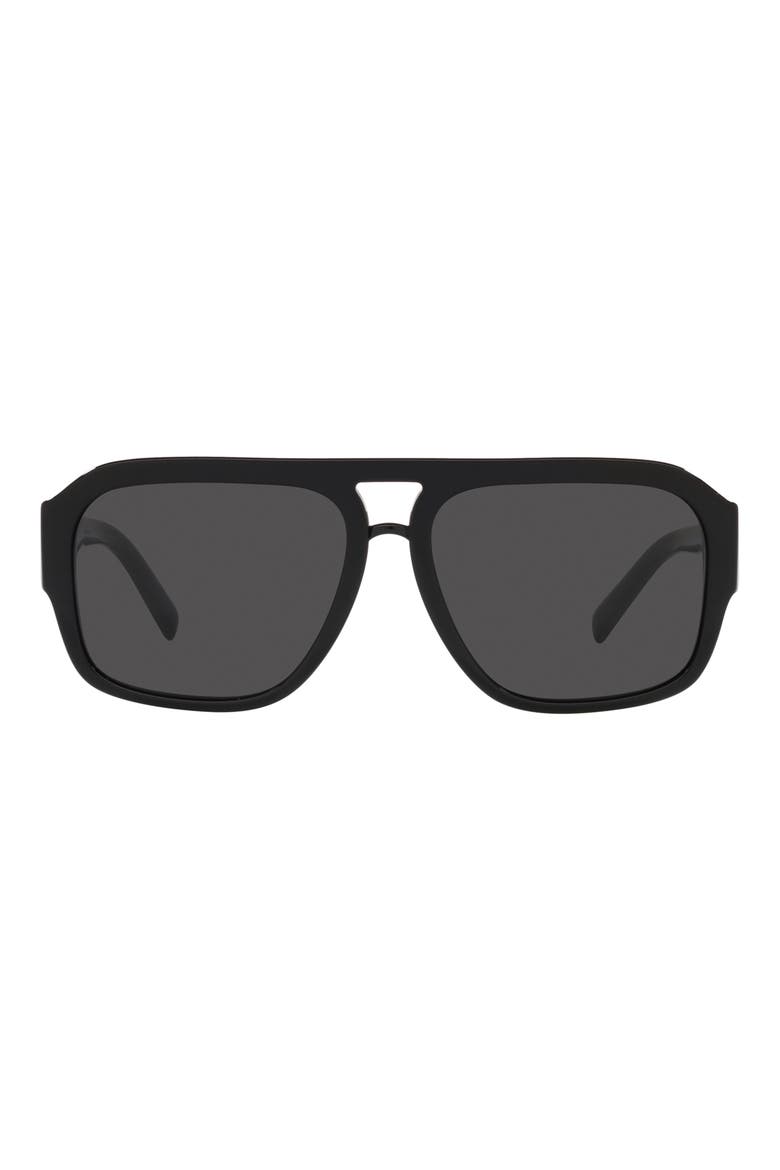58mm Aviator Sunglasses, Main, color, BLACK/ DARK GREY