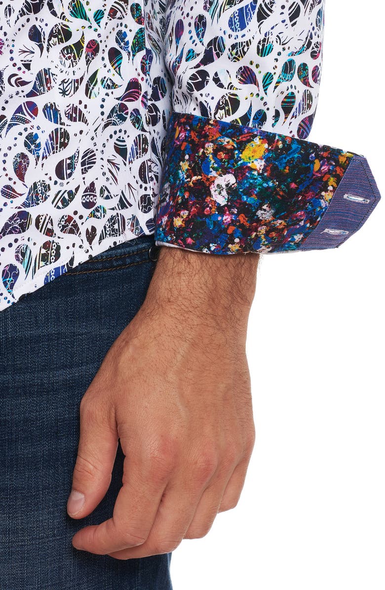 Robert Graham Spell Bound Paisley Stretch Button-Up Shirt, Alternate, color, 