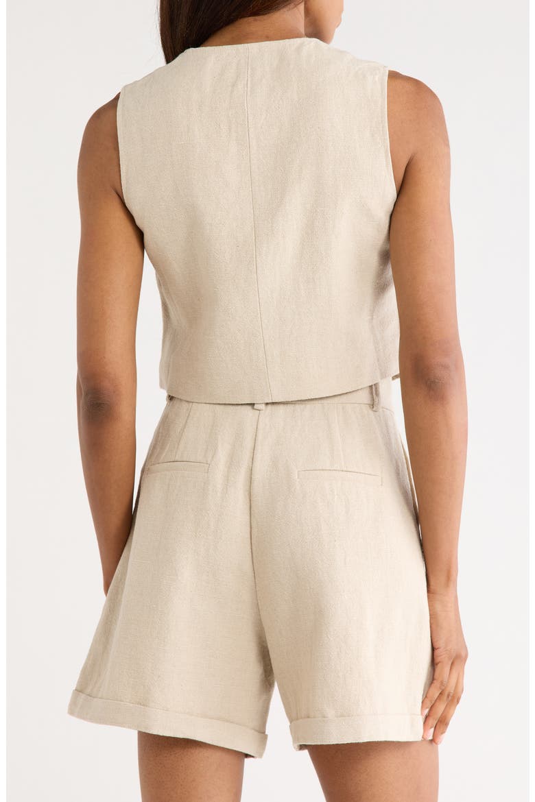 Alix Linen & Cotton Vest, Alternate, color, BEIGE