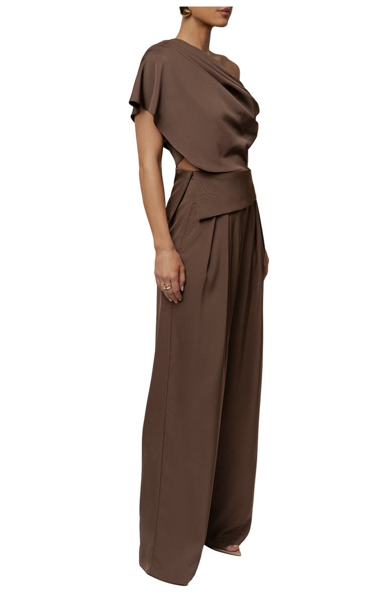 JLUXLABEL Gleam and Glow Satin Top, Alternate, color, Chocolate