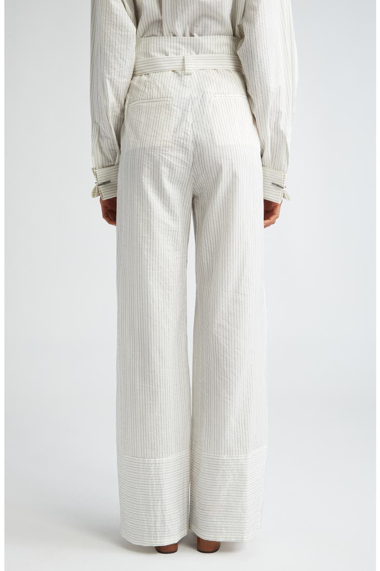 Xero Directional Stripe Cotton & Silk Pants, Alternate, color, WHITE BLACK