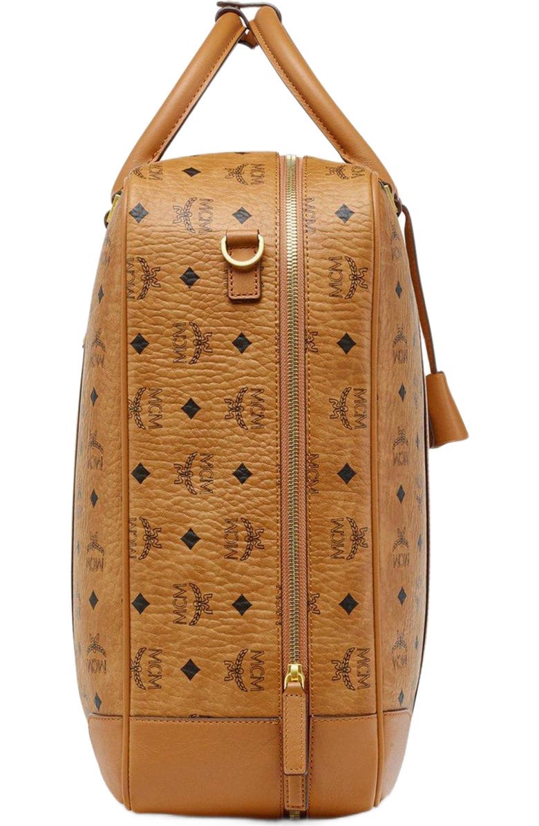MCM Ottomar Suitcase in Visetos, Alternate, color, Cognac