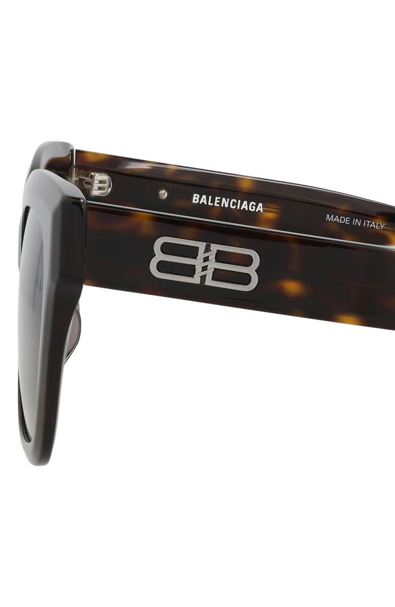 Balenciaga 55mm Square Sunglasses, Alternate, color, Havana Havana Brown